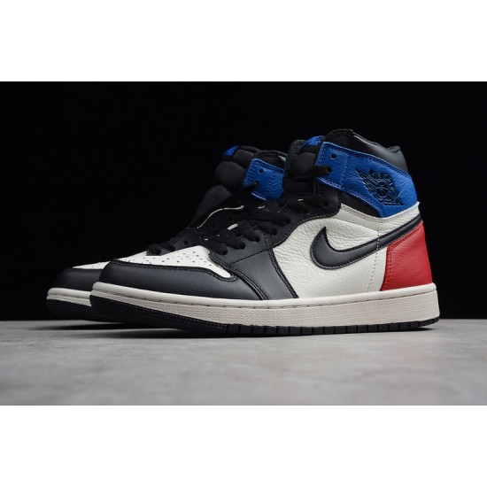 Jordan 1 Retro High Black White Campus Red 555088-703 Basketball Shoes