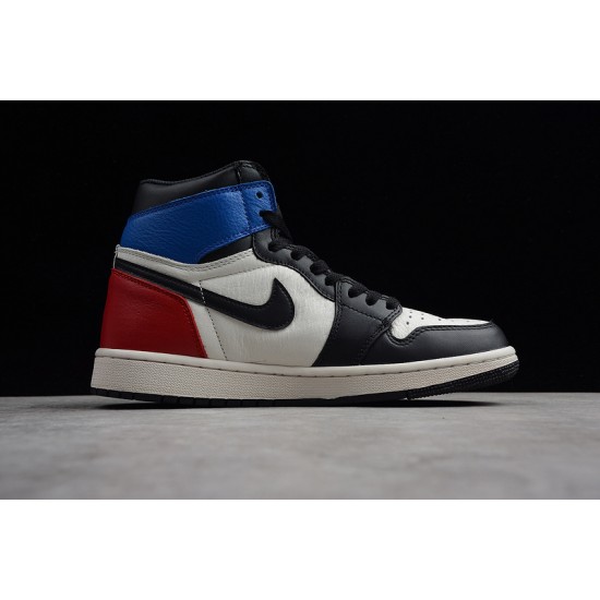 Jordan 1 Retro High Black White Campus Red 555088-703 Basketball Shoes
