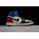 Jordan 1 Retro High Black White Campus Red 555088-703 Basketball Shoes