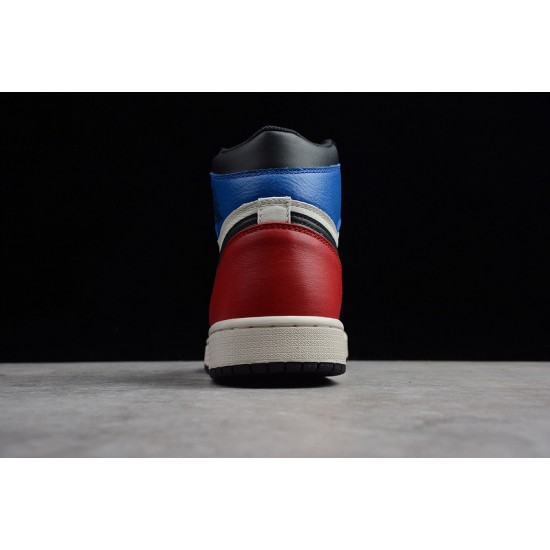 Jordan 1 Retro High Black White Campus Red 555088-703 Basketball Shoes