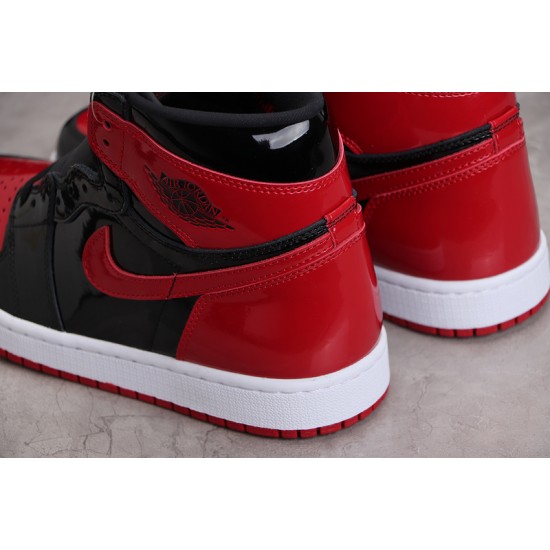 Jordan 1 Retro High Bred Patent 555088-063 Basketball Shoes