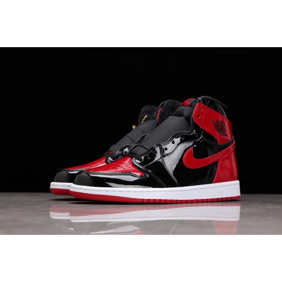 Jordan 1 Retro High Bred Patent 555088-063 Basketball Shoes