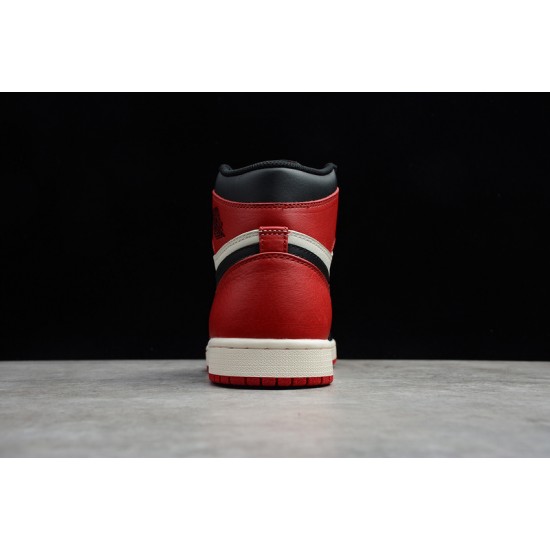 Jordan 1 Retro High Bred Toe 555088-610 Basketball Shoes