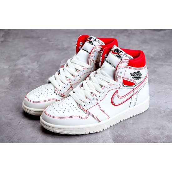 Jordan 1 Retro High Phantom 555088-160 Basketball Shoes White Red