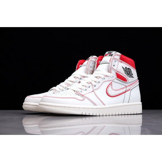 Jordan 1 Retro High Phantom 555088-160 Basketball Shoes White Red