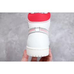 Jordan 1 Retro High Phantom 555088-160 Basketball Shoes White Red