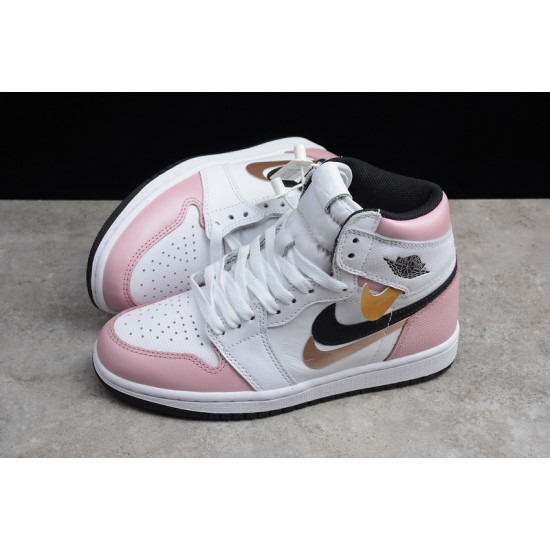 Jordan 1 Retro High Pink White 555088-688 Basketball Shoes
