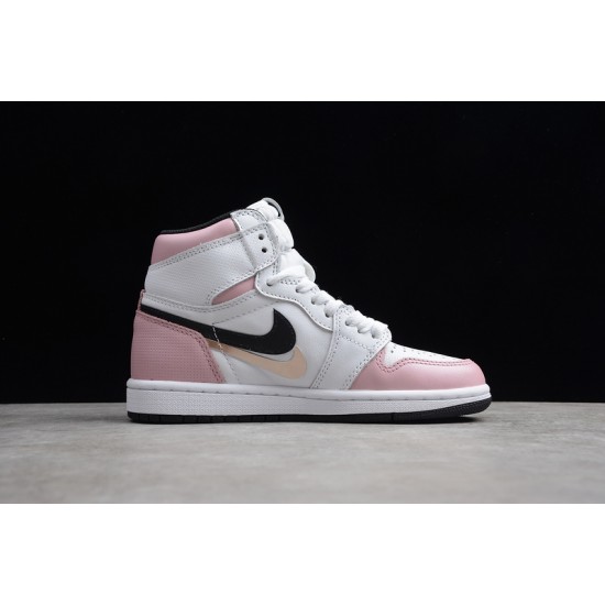 Jordan 1 Retro High Pink White 555088-688 Basketball Shoes