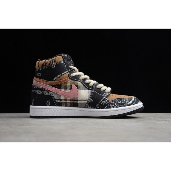 Jordan 1 Retro High R2T Black Brown Pink Brun Rose CT4487-001 Basketball Shoes
