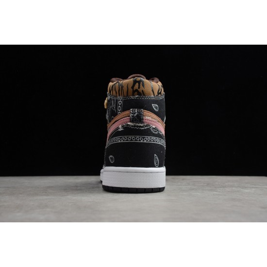 Jordan 1 Retro High R2T Black Brown Pink Brun Rose CT4487-001 Basketball Shoes