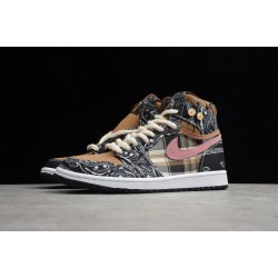 Jordan 1 Retro High R2T Black Brown Pink Brun Rose CT4487-001 Basketball Shoes