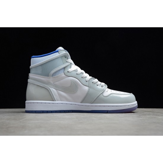 Jordan 1 Retro High Racer Blue CK6637-104 Basketball Shoes Gray