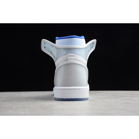 Jordan 1 Retro High Racer Blue CK6637-104 Basketball Shoes Gray