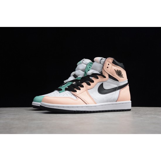 Jordan 1 Retro High White And Pink 555441-889 Basketball Shoes