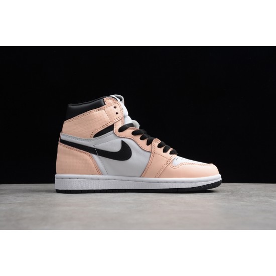 Jordan 1 Retro High White And Pink 555441-889 Basketball Shoes