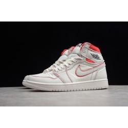 Jordan 1 Retro High White Red 555068-160 Basketball Shoes