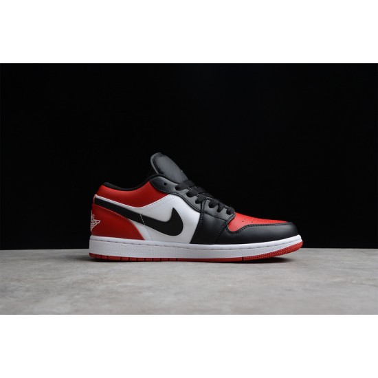 Jordan 1 Retro Low Bred Toe 553558612 Basketball Shoes