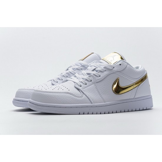 Air Jordan 1 Low White Metallic Gold