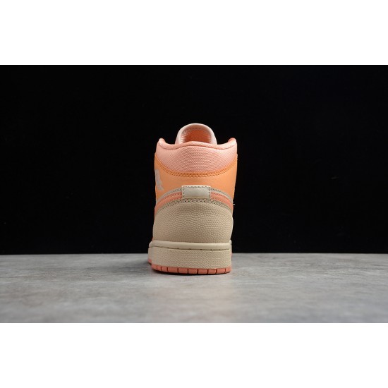 Jordan 1 Retro Mid Apricot DH4270-800 Basketball Shoes