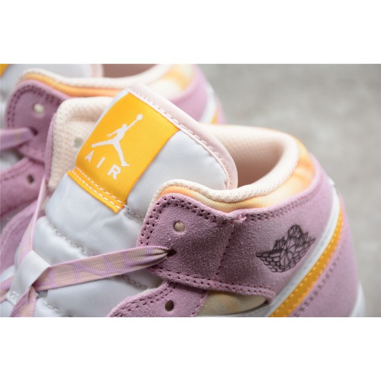Jordan 1 Retro Mid Arctic Pink C9517-600 Basketball Shoes
