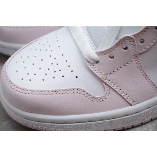 Jordan 1 Retro Mid Barely Rose BQ6472-500 Basketball Shoes