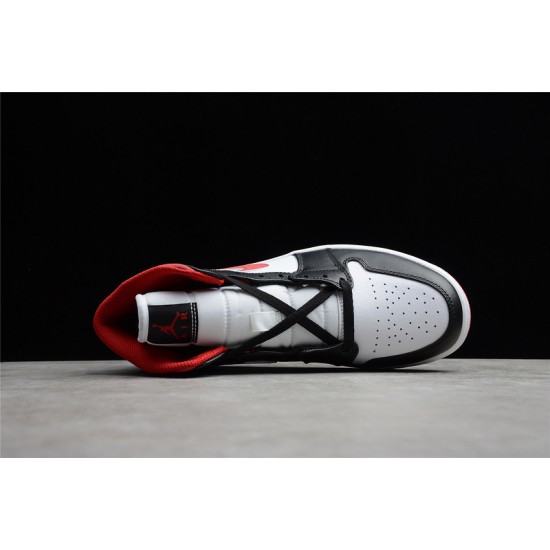 Jordan 1 Retro Mid Black Gym Red 554724-122 Basketball Shoes