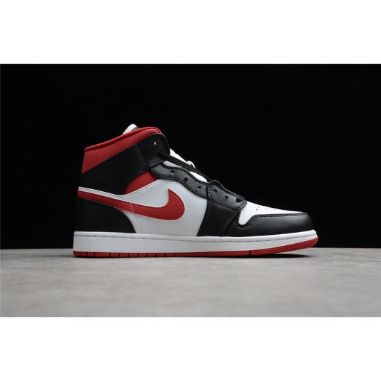 Jordan 1 Retro Mid Black Gym Red 554724-122 Basketball Shoes