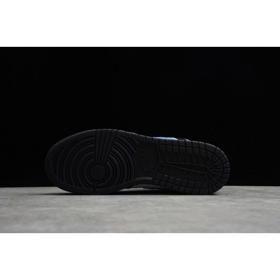 Jordan 1 Retro Mid Black Racer Blue 554725-084 Basketball Shoes