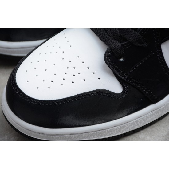 Jordan 1 Retro Mid Black Racer Blue 554725-084 Basketball Shoes