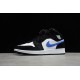 Jordan 1 Retro Mid Black Racer Blue 554725-084 Basketball Shoes