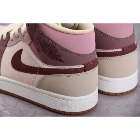 Jordan 1 Retro Mid Dark Pony Smoky Mauve DO7440-821 Basketball Shoes