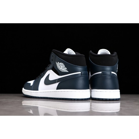 Jordan 1 Retro Mid Dark Teal 554724-411 Basketball Shoes