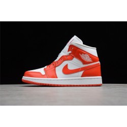 Jordan 1 Retro Mid Habanero Red 554724-140 Basketball Shoes