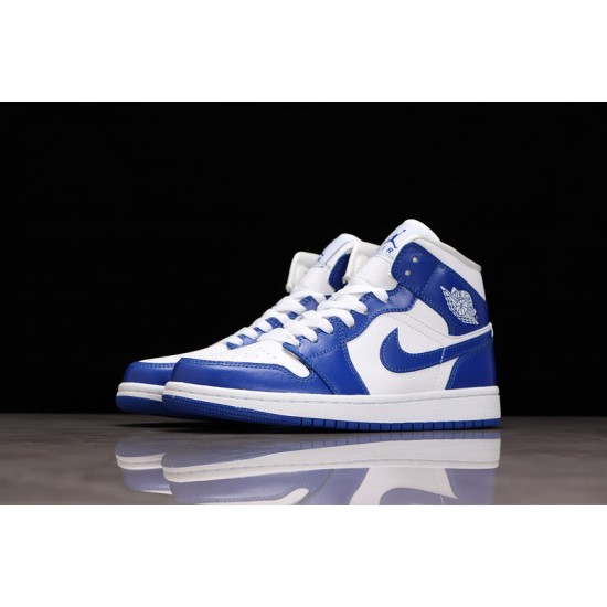 Jordan 1 Retro Mid Kentucky Blue BQ6472-104 Basketball Shoes