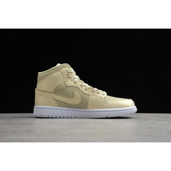 Jordan 1 Retro Mid Lemon Yellow CK6587-200 Basketball Shoes