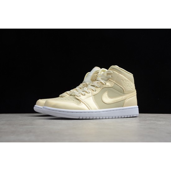 Jordan 1 Retro Mid Lemon Yellow CK6587-200 Basketball Shoes