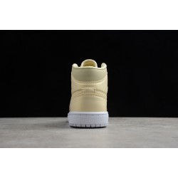 Jordan 1 Retro Mid Lemon Yellow CK6587-200 Basketball Shoes