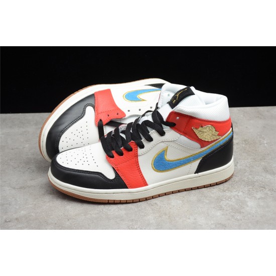 Jordan 1 Retro Mid Let(Her)Man DC1426-100 Basketball Shoes