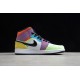 Jordan 1 Retro Mid Lightbulb CW1140-100 Basketball Shoes