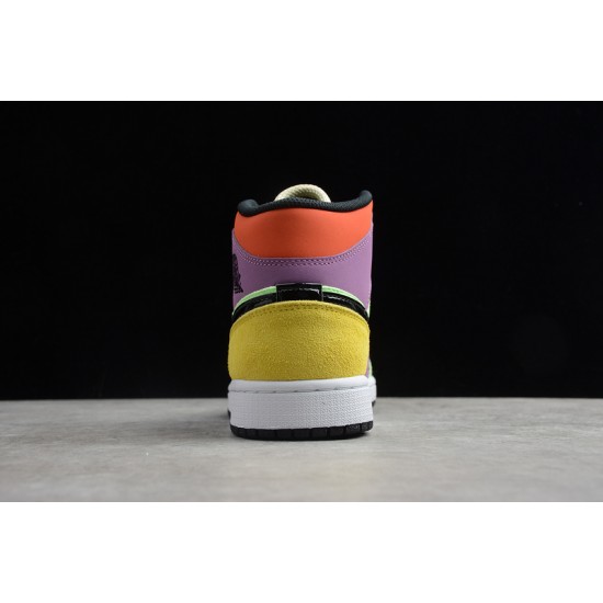 Jordan 1 Retro Mid Lightbulb CW1140-100 Basketball Shoes