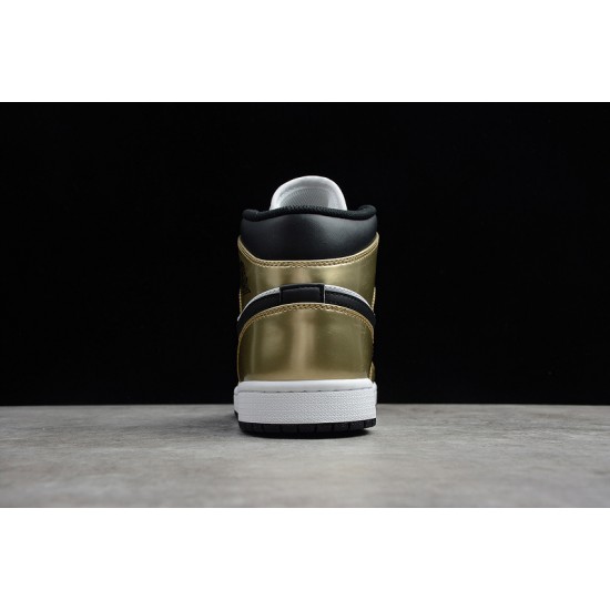 Jordan 1 Retro Mid Metallic Gold DC1419-700 Basketball Shoes