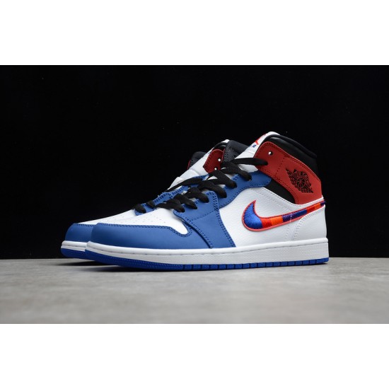 Jordan 1 Retro Mid Multicolored Swoosh 852542-146 Basketball Shoes