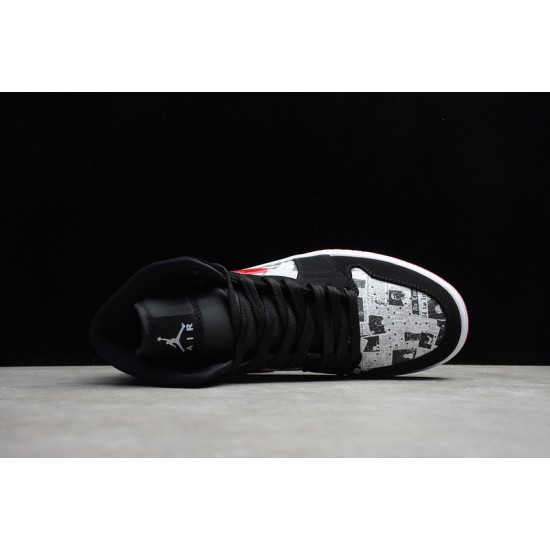 Jordan 1 Retro Mid Newspaper Air Times 852542-061 Basketball Shoes