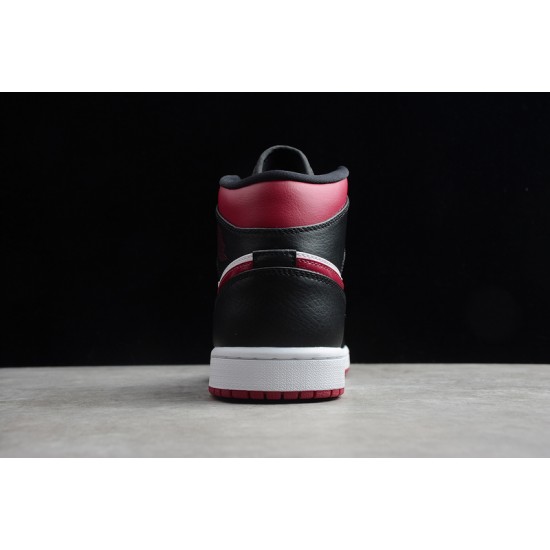 Jordan 1 Retro Mid Noble Red 554724-066 Basketball Shoes