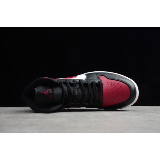Jordan 1 Retro Mid Noble Red 554724-066 Basketball Shoes