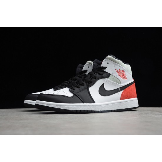 Jordan 1 Retro Mid Red Black Toe 852542-100 Basketball Shoes