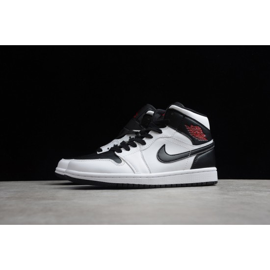 Jordan 1 Retro Mid Reverse Black Toe BQ6472-101 Basketball Shoes