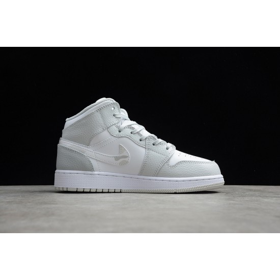 Jordan 1 Retro Mid Swoosh Logo - Grey Camo DD3235-100 Basketball Shoes