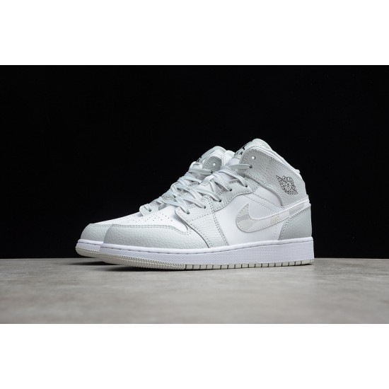 Jordan 1 Retro Mid Swoosh Logo - Grey Camo DD3235-100 Basketball Shoes
