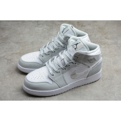 Jordan 1 Retro Mid Swoosh Logo - Grey Camo DD3235-100 Basketball Shoes